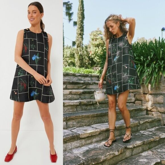 Tuckernuck NEW Black Fresher Buds Woven Grace Sleeveless Mini Dress Size XXS - Picture 4 of 9